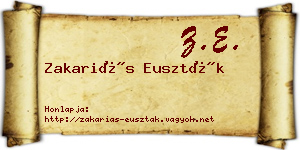 Zakariás Euszták névjegykártya